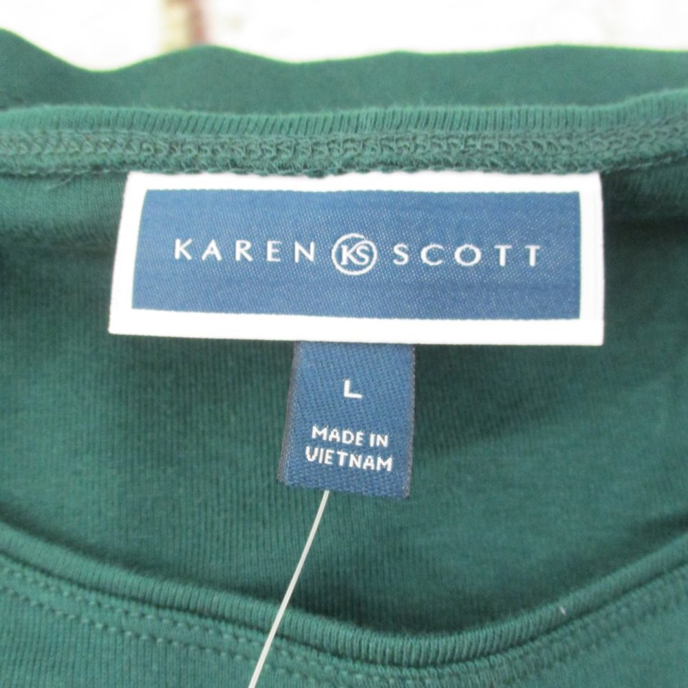 Karen Scott Embellished Holiday Long Sleeve Tee - Picture 7 of 11